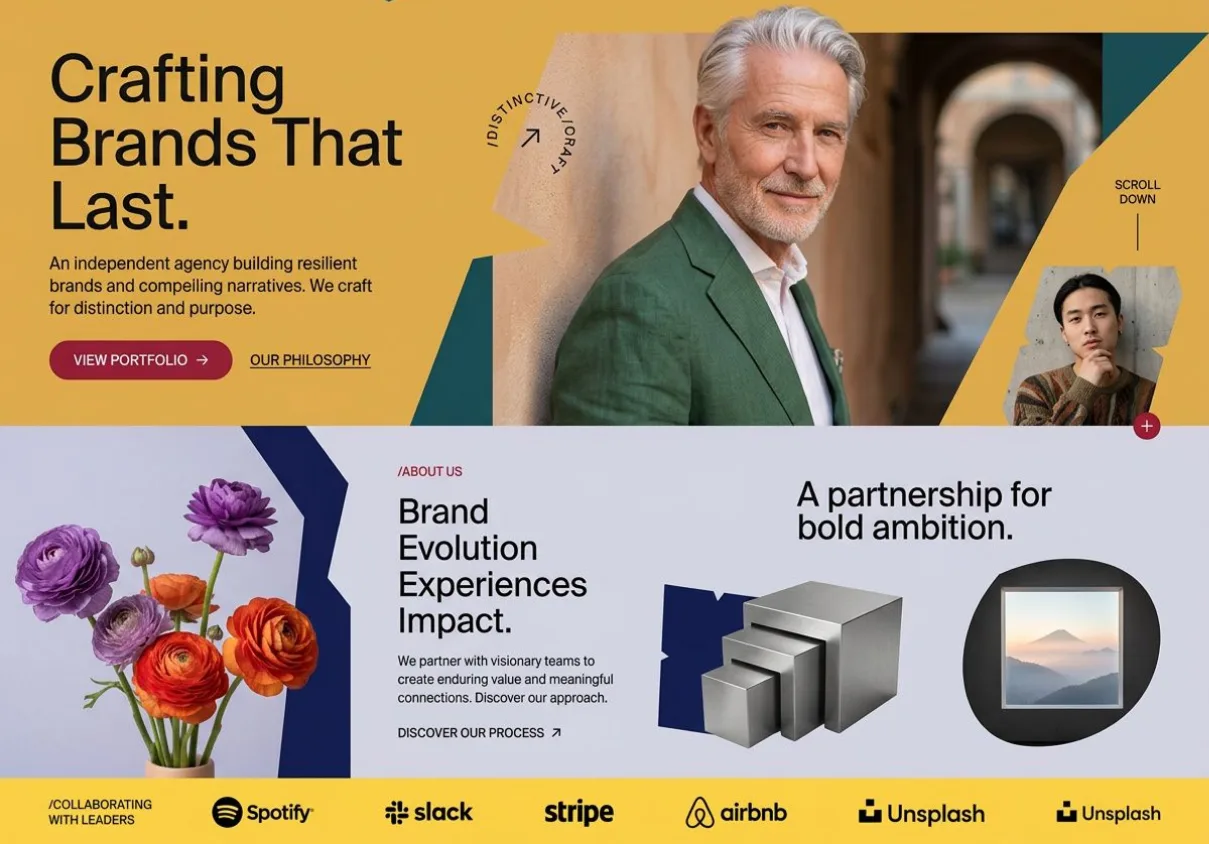 Brand and marketing website example
