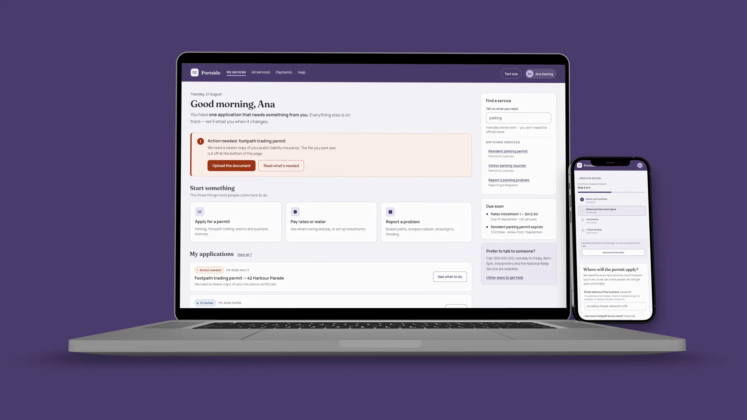 Portside Civic homepage