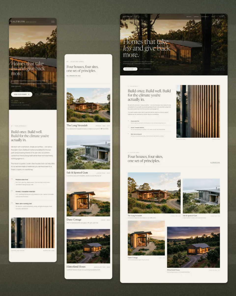 Saltbush Home Builders detail screen